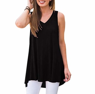 Sleeveless V-Neck T-Shirt Tunic