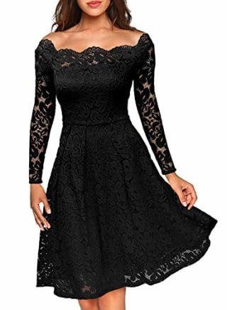 Vintage Floral Lace Swing Dress