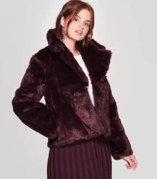Long Sleeve Faux Fur Jacket