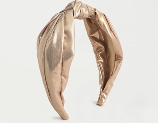 Turban knot headband in gold Lurex®
