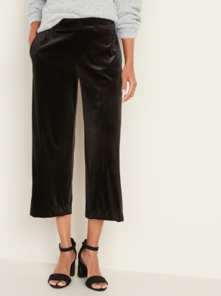 Mid-Rise Velvet Wide-Leg Pull-On Pants for Women | Old Navy