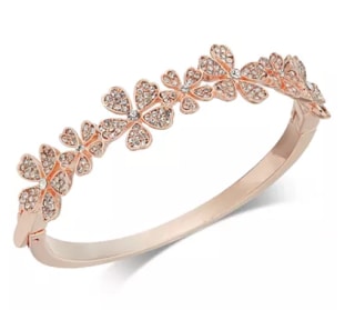 Crystal Flower Bangle Bracelet