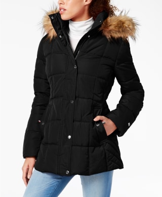 Tommy Hilfiger Hooded Faux-Fur-Trim Puffer Coat