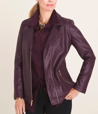 Faux-Leather Moto Jacket