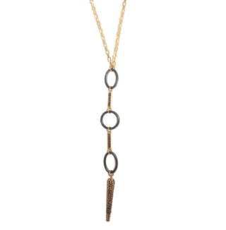 Multi Drop Pave Drop Dagger Necklace
