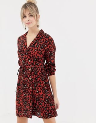 Leopard Print Shirt Dress