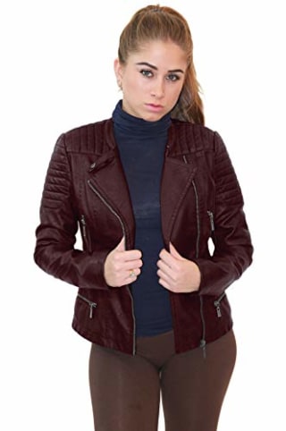 Faux Leather Moto Biker Jacket