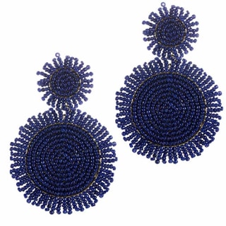 Navy Statement Drop Earrings