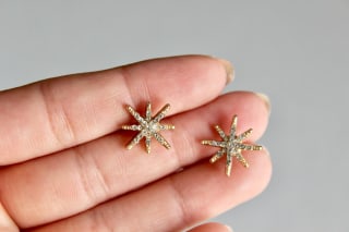 Gold Starburst Stud Earrings