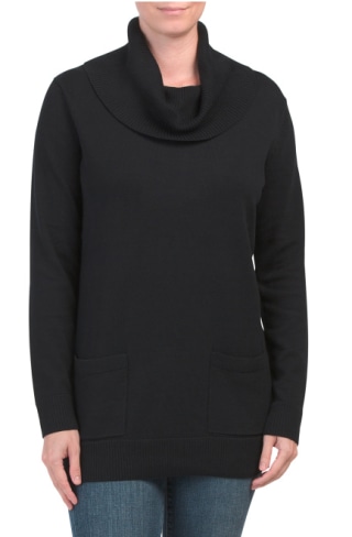 Fine Gauge Cowl Neck Tunic 