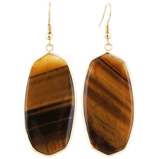 Tiger's Eye Stone Dangle Earrings