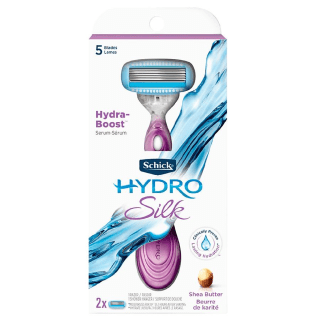 Schick Hydro Silk Razor for Women, Includes 1 Razor Handle and 2 Moisturizing Razor Blade Refills