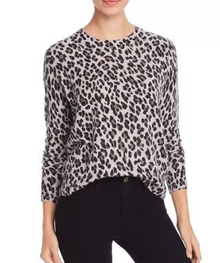 Aqua Cashmere Leopard Sweater