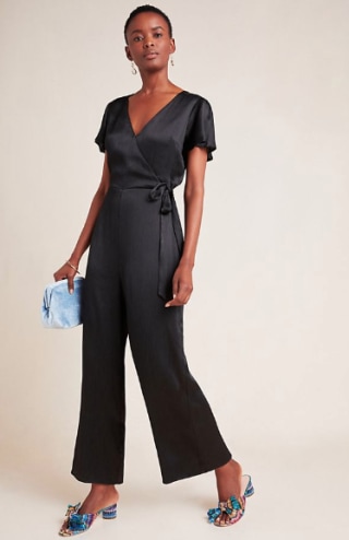 Anthropologie Maquelle Satin Jumpsuit