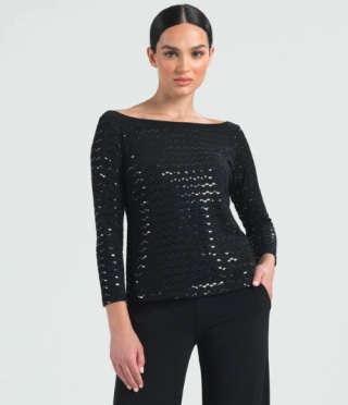 Clara Sunwoo Shimmer Off Shoulder Top
