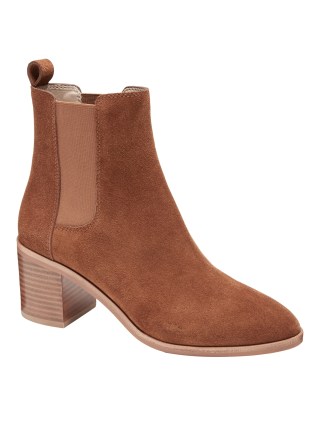 Banana Republic Suede Block Heel Chelsea Boot
