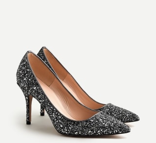 Elsie Pumps in Gunmetal Glitter