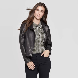 Faux Leather Moto Jacket 