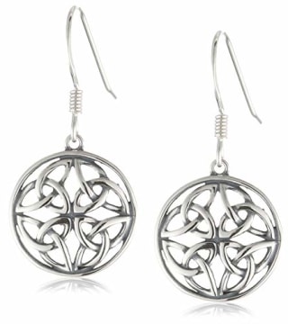 Sterling Silver Round Drop Earrings