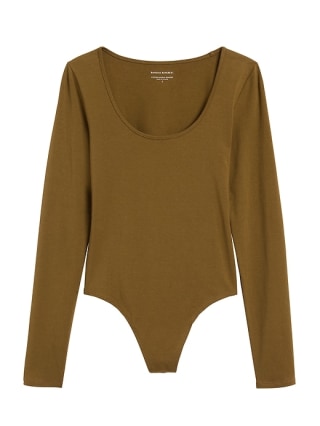 Scoop-Neck Thong Bodysuit