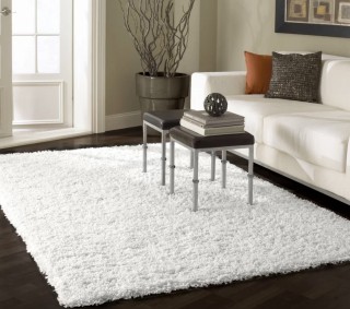Welford White Shag Area Rug