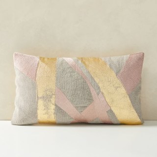 West Elm Embroidered Metallic Ribbon Pillow Cover