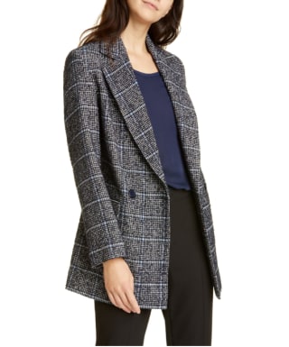 Helene Berman Plaid Double Breasted Blazer