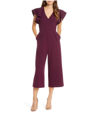 Eliza J Ruffle Sleeve Jumpsuit