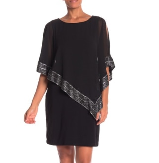 SL Fashions Foil Trim Popover Dress