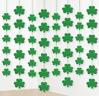 jollylife 12PCS St. Patrick's Day Shamrock Decorations - Lucky Irish Party Hanging Ornaments Garland