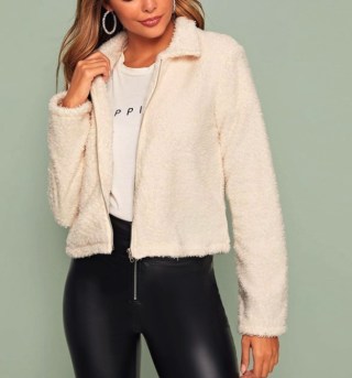 SheIn Zip Up Teddy Jacket