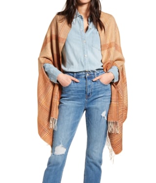 Madewell Placed Rainbow Plaid Scarf