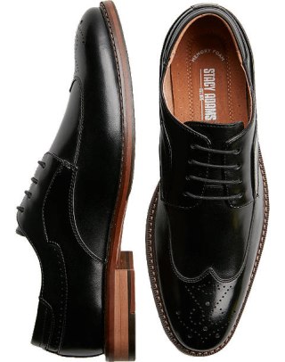 Stacy Adams Fletcher Black Wingtip Medallion Derbys
