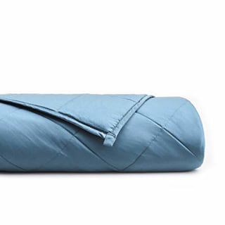 YnM Bamboo Weighted Blanket with 100% Pure Natural Bamboo Viscose | 15 lbs for 90-150 lbs Individual, 48"x 72" | Luxury Cooler Version Weighted Blanket, Sea Grass