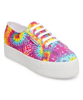 Pink &amp; Blue Tie-Dye Starburst High Platform Sneaker - Women