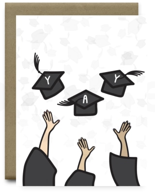 Cap Tossing Graduation Card