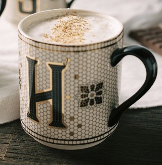 Anthropologie Tiled Margot Monogram Mug