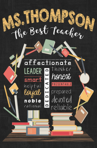 Personalized Teacher Appreciation Chalkboard 