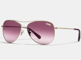Coach Thin Metal Pilot Sunglasses