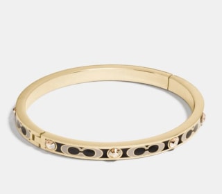 Coach Signature Stone Hinged Bangle