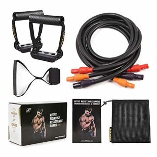 RitFit Single Resistance Exercise Band with Comfortable Handle