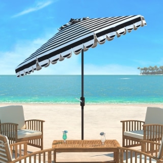 Safavieh Maui Single Scallop Striped Crank Umbrella