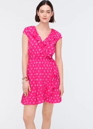 J. Crew V-Neck Ruffle Dress