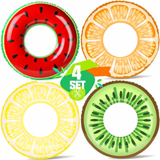 Kidpar 4 Piece Inflatable Fruit Pool Floats