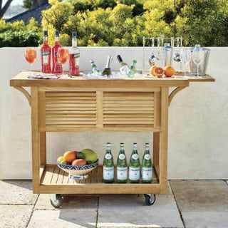 Teak Bar Cart with Beverage Tub