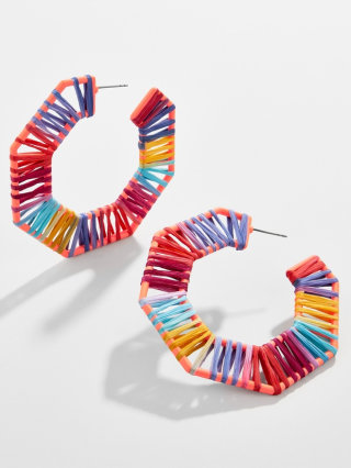 Reinette Raffia Hoop Earrings