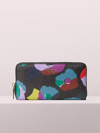 spencer floral collage zip-around continental wallet