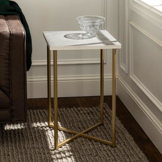 Walker Edison Marble Top Side Table