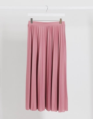 Asos Design Pleated Midi Skirt