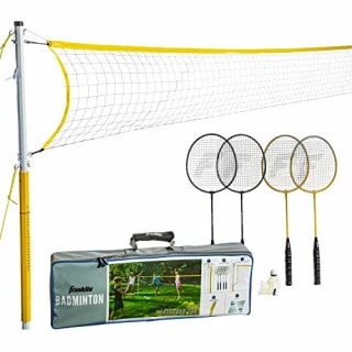 Franklin Sports 52632 Badminton Set - Backyard Badminton Net Set - Rackets and Birdies Included - Backyard or Beach Badminton Set - Family Set